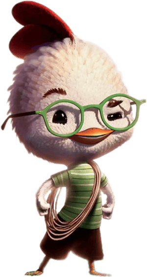 This is the Avatar Image for the Chicken Little AI Voice and Text to Speech Generator